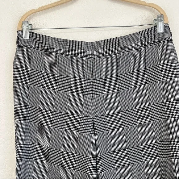 Worthington Black and White High Rise Glen Plaid Pull-On Pants Women’s Size 12 - Picture 4 of 13
